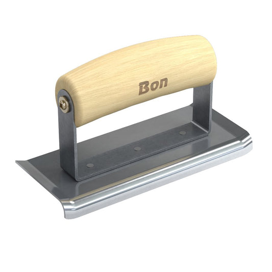 Bon Tool Curved End Concrete Edger - Wood Wave Handle