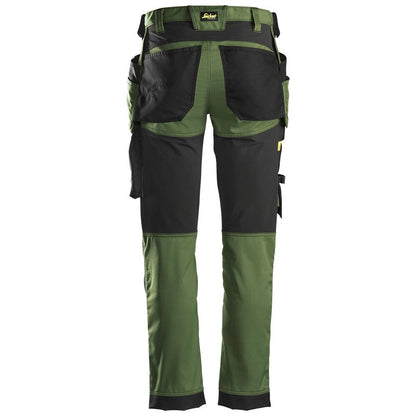 Snickers 6241 AllroundWork, Stretch Trousers Holster Pockets - Khaki Green\Black