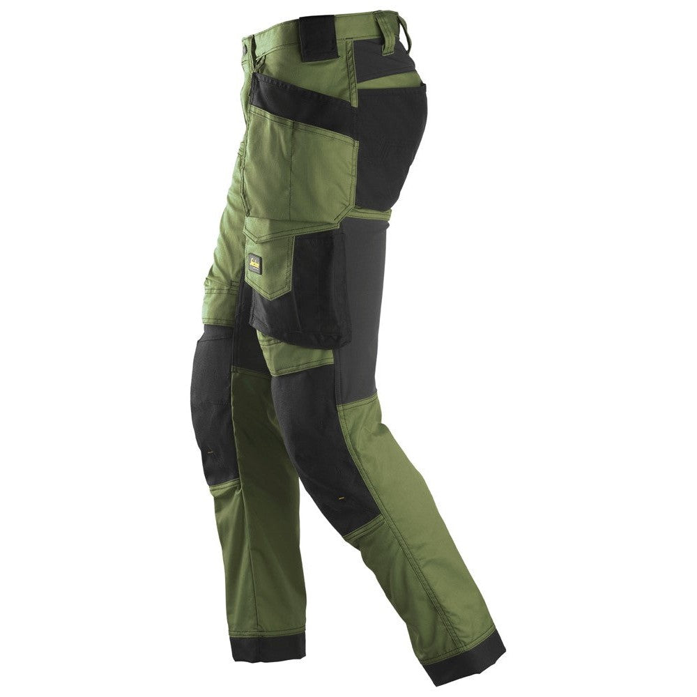 Snickers 6241 AllroundWork, Stretch Trousers Holster Pockets - Khaki Green\Black