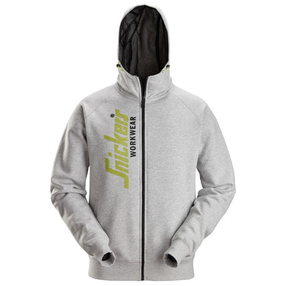 Snickers 2846 Logo Full-Zip Hoodie - Grey Melange