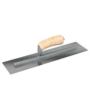 Bon Tool Carbon Steel Square End Finish Trowel - Camel Back Wood Handle