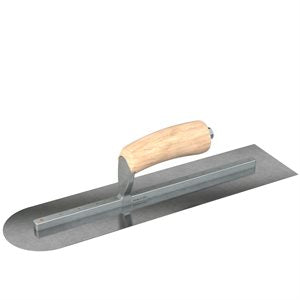 Bon Tool Carbon Steel Square/Round Trowel - Camel Back Wood Handle