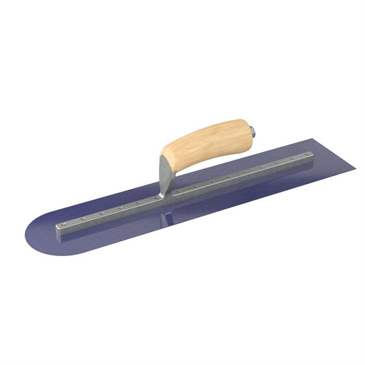 Bon Tool Blue Steel Square/Round Trowel - Camel Back Wood Handle