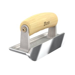 Bon Tool Stainless Steel Concrete Bullet™ Edger - Wood Wave Handle