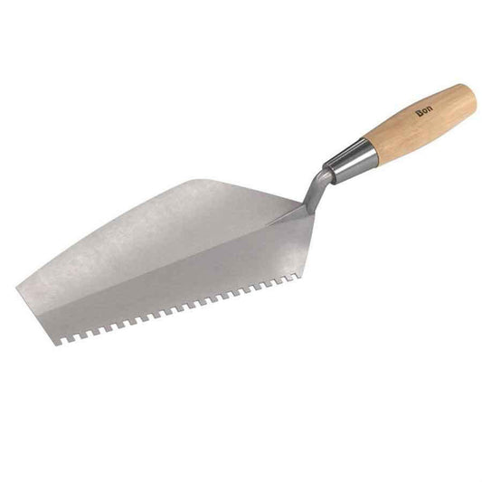 Bon Tool Notched Mason's Trowel - Right Hand - Wood Handle (11-101)